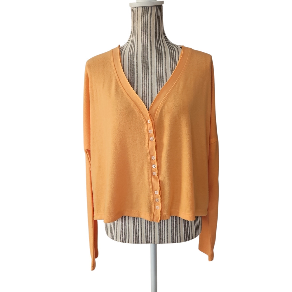 Out From Under UO Orange Button-Up Long Sleeve Oversized Cardigan Size M
